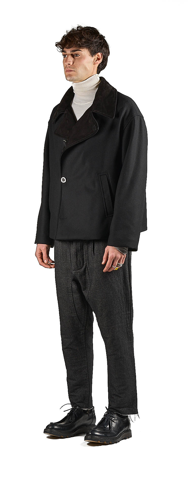 DANIELE BASTA LEATHER AND SILVER JACKET 